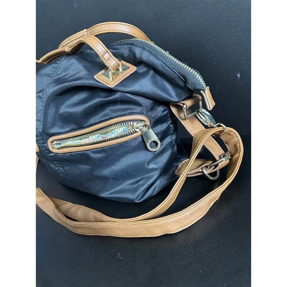 Big Buddha Black BOHO Crossbody Double Handle‎ Mailbag Purse Satchel Paisley Bag